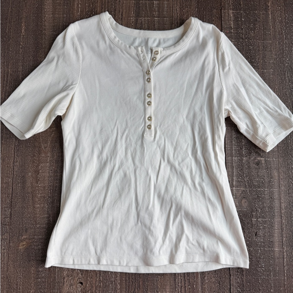 Women's Lands End 3/4 Sleeve Top Sz M
